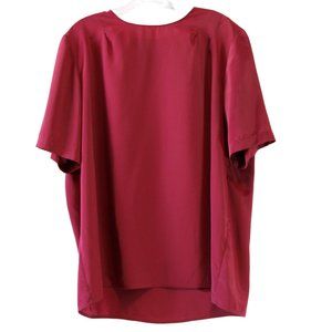 Vintage Christie & Jill Woman, Size 1X, Burgundy, short sleeves
